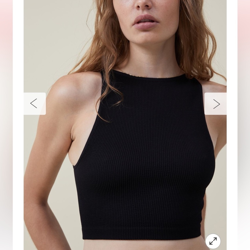 Cotton:On Ribbed Seamless Benni High Neck Tank - Medium